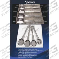 SPRING USA Portion Controller: 2 oz Capacity, Stainless Steel, Solid, Silver, 13 in Overall Lg (MPN M8482). Key specifications — Manufacturer Part Number: M8482; Color: Silver; Material: Stainless Steel; NSF Certified: No; Perforated/Solid: Solid; Product Type: Spadle; Brand: SPRING USA.