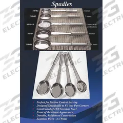 SPRING USA Portion Controller: 2 oz Capacity, Stainless Steel, Solid, Silver, 13 in Overall Lg (MPN M8482). Key specifications — Manufacturer Part Number: M8482; Color: Silver; Material: Stainless Steel; NSF Certified: No; Perforated/Solid: Solid; Product Type: Spadle; Brand: SPRING USA.