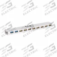 EATON TRIPP LITE USB Combo Hub: 10 Ports, White, 3 ft Cable Lg (MPN U360-010C-2X3). Key specifications — Connector Type: Side B Connector 1-(8) USB-A (Female); Includes: U360-010C-2X3 10-Port USB 3.0/USB 2.0 Combo Hub; Color: White; Brand: EATON TRIPP LITE.