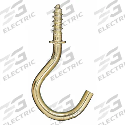APPROVED VENDOR Cup Hook: Screw-In, 1 Points per Hook, Brass, 1 in Projection - Screw-In Utility Hooks