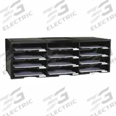 STOREX INDUSTRIES CORPORATION Literature Organizer: Black, 12 Compartments, Includes Label Holders (MPN STX61432U01C). Key specifications — attr986470: Yes; attr986455: Black; attr986477: Plastic; attr986454: STOREX INDUSTRIES CORPORATION; attr986487: Literature Organizer.