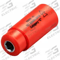 ITL Insulated Socket: 1/4 in Drive Size, 15/64 in/6 mm Socket Size, 1 5/8 in Overall Lg, 6-Point (MPN 07204). Key specifications — attr1204321: Not Tether Capable; attr1204320: Chrome; attr1204316: ITL.