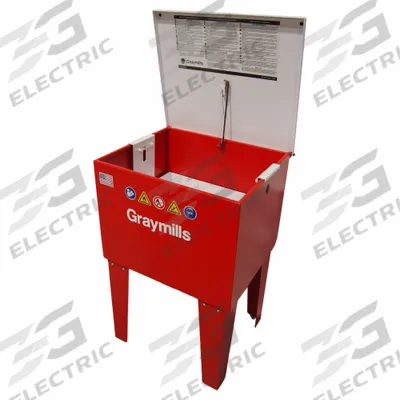 GRAYMILLS Parts Washer: For Solvent-Based Solution Base Type, Soak, Steel - Base-Mounted Parts Washers