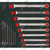 PROTO Combination Wrench: Alloy Steel, Satin, 15 Tools, 5/16 in to 1 1/4 in Range of Head Sizes (MPN J1200FASDKV). Key specifications — attr309520: Satin; attr309519: Alloy Steel; attr324929: PROTO; attr309512: Foam Tray.