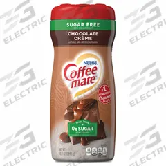 COFFEE MATE Chocolate Powder Creamer: Chocolate Creme, 10.2 oz Item Size, Canister, 6 Pack Count (MPN 12175855). Key specifications — attr921100: Canister; attr873858: COFFEE MATE; attr921101: Chocolate Creme.