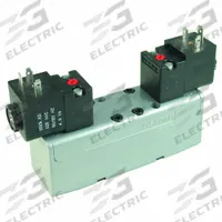 AVENTICS Solenoid Air Control Valve: Series CERAM, Double Solenoid, Five-Way / Two-Position, Detent (MPN R432006471). Key specifications — attr1076671: Internal Pilot; attr1076694: Detent; attr1076684: Non-Locking; attr1076708: 110V AC.