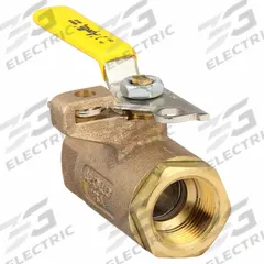 APOLLO Manual Two-Way Ball Valve: 1 in, Bronze, Straight, FNPT x FNPT, 600 psi Max. Pressure (CWP) (MPN 75-105-01). Key specifications — Brand: APOLLO; Handle: Locking Lever.