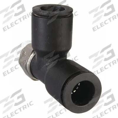 LEGRIS Push-Fit Tee Fitting: 1/2 in OD x 1/2 in OD x 3/8 in Pipe Size, Tube x Tube x MNPT - Nylon & Nickel-Plated Brass Tube Fittings