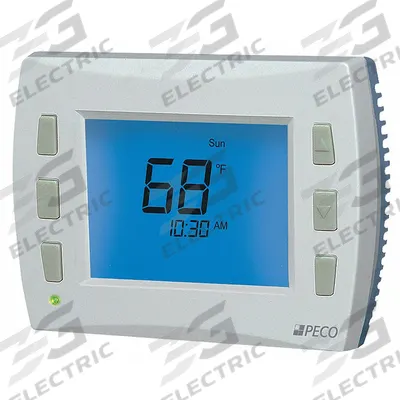 PECO Low Voltage Thermostat: Heat and Cool, Auto and Manual, 5-1-1/5-2/7 Day - Standard Thermostats