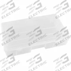 FLAMBEAU Storage Box: 9 3/4 in x 16 1/2 in x 3 1/4 in, Clear, Not Electrostatic Discharge Conductive (MPN T7000). Key specifications — ESD Conductive: Not Electrostatic Discharge Conductive; Color: Clear; Compartment WxD: 8-7/8 in x 3 in; Brand: FLAMBEAU; Material: Plastic.