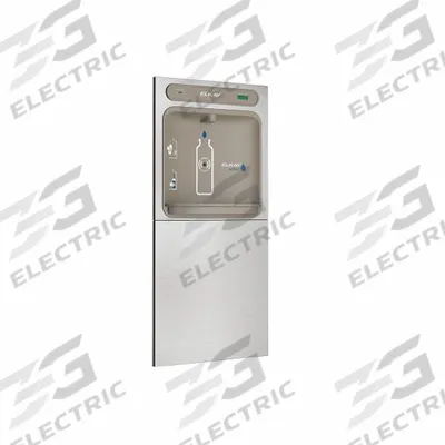 ELKAY Bottle Filler: In-Wall, Non-Refrigerated, Stainless Steel, Silver, Plain - In-Wall Bottle Fillers