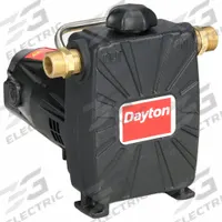 DAYTON Utility Pump: 115V AC, 118 ft Max head, NPT Intake, 3/4 in Hose, 20 ft Cord Lg, 3/4 in NPT (MPN 33RW83). Key specifications — Nameplate Voltage: 115V AC; Impeller Material: Fiberglass; Brand: DAYTON.