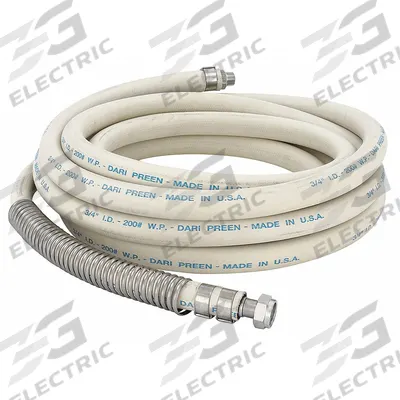 LEONARD VALVE Coolant Hose: 3/4 in Connection Size, Brass/EPDM/Steel, Cream - Replacement Hoses