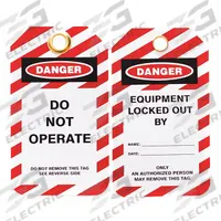 SKILCRAFT Lockout Tag: Danger, Danger Do Not Operate, Plastic, Date/Name, Write-On Surface, English (MPN 5340-00-NIB-0402)