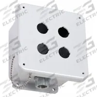 SCHNEIDER ELECTRIC Push Button Enclosure: 30mm, 4 Holes, Non-Metallic, NEMA 1/13/3/4/4X (MPN 9001SKY4). Key specifications — attr211299: SCHNEIDER; attr1043605: Washdown-Corrosion-Resistant.