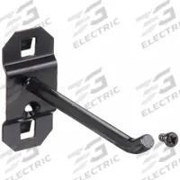 APPROVED VENDOR Single Rod Pegboard Hook: 3 1/2 in x 1 in, Screw-In, Surface, Black (MPN 5TPK3). Key specifications — Mounting Type: Surface; Color: Black; Accessory Type: 30-Degree Single Hook; Locking System: Screw-In; Brand: APPROVED VENDOR.