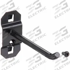 APPROVED VENDOR Single Rod Pegboard Hook: 3 1/2 in x 1 in, Screw-In, Surface, Black (MPN 5TPK3). Key specifications — Mounting Type: Surface; Color: Black; Accessory Type: 30-Degree Single Hook; Locking System: Screw-In; Brand: APPROVED VENDOR.