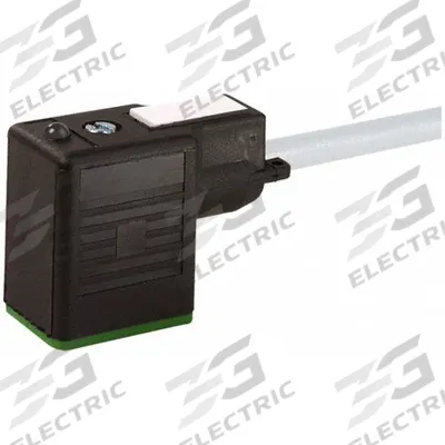 MURRELEKTRONIK Cordset: MSUD BI Female Right Angle x Bare Wire, 3 m Cable Lg, PVC, Gray - DIN Form Industrial B Solenoid Connector Single-Ended Cordsets