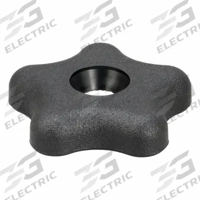 INNOVATIVE COMPONENTS Hand Knob: 5 Point, Plastic w/ Steel Thread, 3/8"-16 Thread - 5-Arm Knobs with Threaded Through-Hole