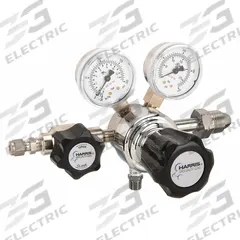 HARRIS High Purity Gas Regulator: Single Stage, CGA 580 Inlet, 1/4" Tube Outlet, 50 psig (MPN KH1044). Key specifications — Brand: HARRIS; Manufacturer Part Number: KH1044; Diaphragm Material: 302 Stainless Steel; Outlet Connection: 1/4" Tube; Inlet Connection: CGA 580.
