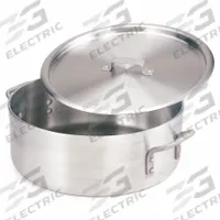 CRESTWARE Brazier: 20 1/8 in Dia, 35 qt Capacity, 5 3/4 in Overall Ht, Aluminum, 5 mm Gauge (MPN BZR35)