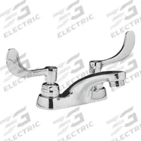 AMERICAN STANDARD Low Arc Bathroom Faucet: Monterrey, Cast Brass, Chrome Finish, 0.5 gpm Flow Rate (MPN 5500175.002). Key specifications — Includes: 1/2 in Male Inlet Shanks; Red and Blue Indexes; Brand: AMERICAN STANDARD; Series: Monterrey.