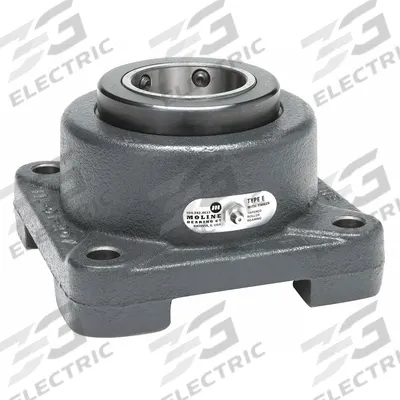 MOLINE BEARING Flange Bearing: Tapered Roller, 4 7/16 in Bore, Cast Iron, Set Screws - Flange-Mount Tapered Roller Bearings