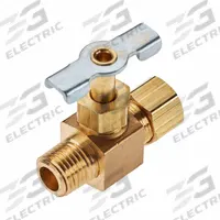 PARKER Needle Valve: Inline Valve Body, Brass, Screw-In Bonnet, 1/4 in Pipe Size, Compression x MIP (MPN NV106C-6-4). Key specifications — For Media: Water; Standards: ISO 9001; Brand: PARKER; Valve Series: NV; Connection Gender - Side 2: Male; Connection Gender - Side 1: Female; Connection Type - Side 1: Compression; Connection Type - Side 2: IPS.