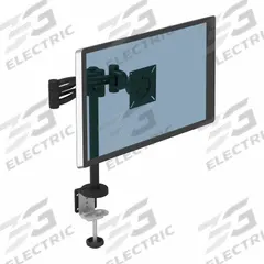 FELLOWES Monitor Arm: Black, Aluminum/Plastic, Clamp Mount, 22 lb Wt Capacity (MPN 8041601). Key specifications — Features: Tool Free Monitor Height and Depth Adjustment; Material: Aluminum; Brand: FELLOWES; Product Type: Monitor Arm; Mount Mechanism: Clamp; Color: Black.