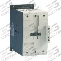 EATON IEC Magnetic Contactor: Non-Reversing, 3 Poles, 3NO Contacts, 115 A, 24V AC Coil (MPN XTCE115G00T). Key specifications — Brand: EATON; Integrated Surge Suppression: Yes.