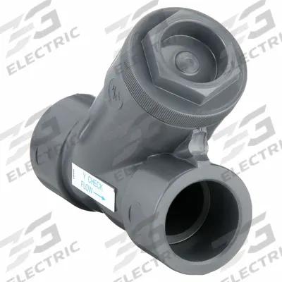 HAYWARD Y Check Valve: Piston, Y-Style Valve Body, 1 1/2 in Pipe Size, Socket x Socket - PVC Y Piston Check Valves
