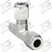 PARKER Compression Tee Fitting: 3/8 in OD x 1/4 in Pipe x 3/8 in OD Size, 1/4"-18 Thread Size, Steel (MPN 6 RBU-S). Key specifications — Brand: PARKER; Series: Ferulok.