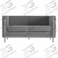 FLASH FURNITURE Sofa: Gray, Gray, Faux Leather, Metal, 43 1/2 in Seat Wd, 21 1/4 in Seat Dp (MPN ZB-REGAL-810-2-LS-GY-GG)