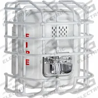 SAFETY TECHNOLOGY INTERNATIONAL L Series Wire Cage: Steel, 4 3/8 in Overall Dp, 6 5/8 in Overall Lg (MPN STI-9765). Key specifications — Manufacturer Part Number: STI-9765; Brand: SAFETY TECHNOLOGY INTERNATIONAL; Color: White; For Location: Indoor; For Use With: L Series Horns/Strobes; Includes: Mounting Hardware; Mounting Location: Wall Mount; Mounting Style: Surface Mount.