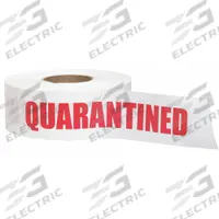 APPROVED VENDOR Barricade Tape: 1,000 ft Lg, 3 in Wd, Quarantined Legend, Polyethylene, White Color (MPN 28078 3 X 1000'L). Key specifications — Tape Message: Quarantined; Message Color: Red; Brand: APPROVED VENDOR.