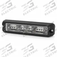 ECCO Warning Light: Perimeter Flashing Warning Light, White, 13/16 in Overall Wd, LED, 12-24V DC (MPN ED3706C). Key specifications — Operating Voltage: 12-24V DC; Number of Flash Patterns: 29; Includes: Mounting Hardware; Electrical Connection: Blunt Cut Wires; Mount Type: Self-Adhesive; Brand: ECCO; Shape: Rectangular; Lighting SAE Class Rating: SAE Class 1.