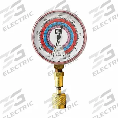 JB INDUSTRIES Test Gauge: Test Gauge, 0 psi to 800 psi, Non-Liquid Filled, 2 1/2 in Dia - Analog Low Side Compound Pressure Gauges