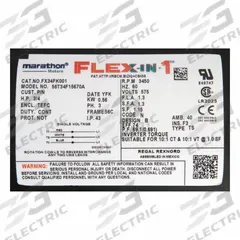 LEESON General Purpose Motor: C-Face/Universal Mount, Totally Enclosed Fan Cooled, 3/4 hp, 575V AC (MPN 056T34F15670). Key specifications — Brand: LEESON; Nameplate Voltage @ 60 Hz: 575V AC; Full Load Current @ 60 Hz: 1.6 A; Nameplate RPM @ 60 Hz: 3,450 RPM; Motor Enclosure: TEFC.