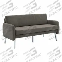 OFFICE STAR PRODUCTS Sofa: Gray, Gray, Polyester, Metal, 58 in Seat Wd, 18 1/2 in Seat Dp (MPN SL5603-SK2)