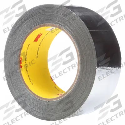 3M Foil Tape: 2 in Wd, 37 yd Lg, 7.3 mil Thick, Silicone, Indoor/Outdoor - Reinforced Foil Tape