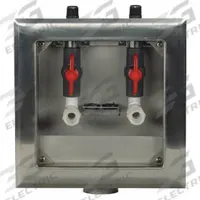 GUY GRAY Outlet Box: 1/2 in FPT, 1/4 in Turn, Center, 8.63 in Box Wd, 11.25 in Box Ht (MPN 82645). Key specifications — Valve Connection: 1/4 in Turn; Inlet Connection: 1/2 in FPT; Drain Location: Center; Brand: GUY GRAY.