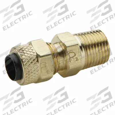 PARKER Compression Fitting Adapter: 1/4 in OD x 3/8 in Pipe Fitting Size, Compression x FTG - Creep-Resistant Self-Aligning Brass Compression Fittings