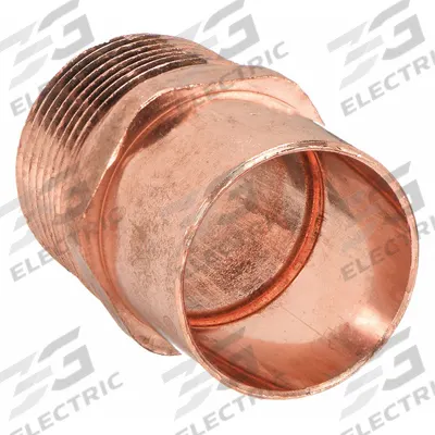 NIBCO Sweat Fitting Adapter: 1 in CTS x 1 in Pipe, Cup x MNPT, Wrot Copper (MPN 604 1) - Wrot Copper Tube Fittings
