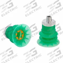 SCHMALZ Vacuum Pad Assembly: Multi-Bellows, 2.5 Folds, 3/8 in NPT Vacuum Port, 52 mm Pad Dia, Green (MPN 10.01.06.05061). Key specifications — attr1019136: 10.01.06.05061; attr1019138: SCHMALZ; attr1019139: 55 A.