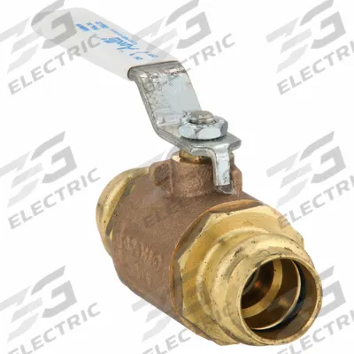 APOLLO Manual Two-Way Ball Valve: 3/4 in Size, Brass/Bronze, Straight, Press x Press - Bronze Ball Valves