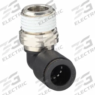 LEGRIS Push-Fit Elbow Fitting: 10 mm OD x 3/8 in Pipe Size, Push-to-Connect x MNPT - Nylon & Nickel-Plated Brass Tube Fittings