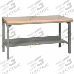 LITTLE GIANT Workbench: Adj Ht, Butcher Block, 48 in x 24 in, 3,000 lb Overall Load Capacity, Gray (MPN WSJ2-2448-AH). Key specifications — Brand: LITTLE GIANT.