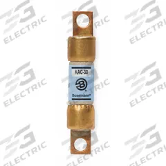 Semiconductor Fuse: KAC Series, Fast-Acting, 30 A, 600 V AC, Non-Indicating (MPN KAC-30). Key specifications — Series: KAC; Brand: BUSSMANN; Voltage Type: AC Only.