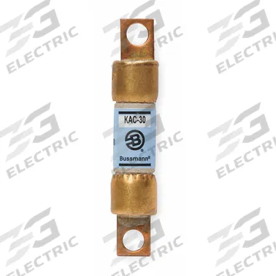 BUSSMANN Semiconductor Fuse: KAC Series, Fast-Acting, 30 A, 600 V AC - Fast-Acting Bolt-On Fuses