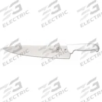 MERCER CUTLERY Chefs Knife: Hollow Ground, 12 in Overall Lg, Steel Blade, Polypropylene Handle (MPN M18150). Key specifications — Sub-brand: Ultimate White; Brand: MERCER CUTLERY; Blade Material: Steel; Blade Type: Hollow Ground; Edge Style: Sharp Edge; Forged/Stamped: Stamped; Handle Color: White; Handle Material: Polypropylene.